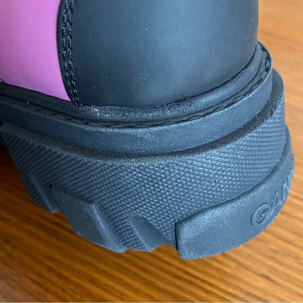GANNI leather lug sole chelsea boots pink - Picture 15 of 16